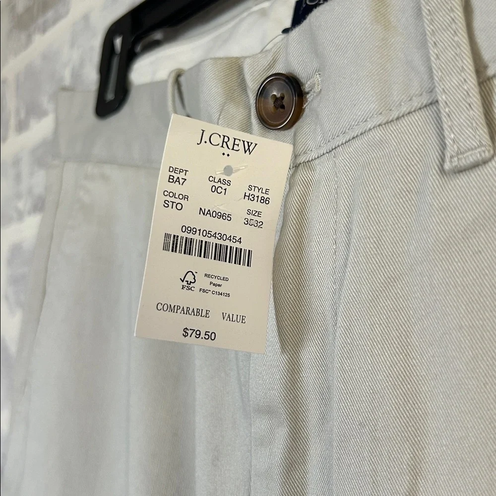 J. Crew Factory Men’s 35 X 32 Straight-Fit Original Chino Pant Khaki New Career
